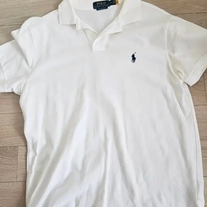 [BUNJANG] Polo Ralph Lauren White Custom Slim Fit Polo T-Shirt / 큐알정품) 폴로 화이트 카라티 드라이클리닝 완료