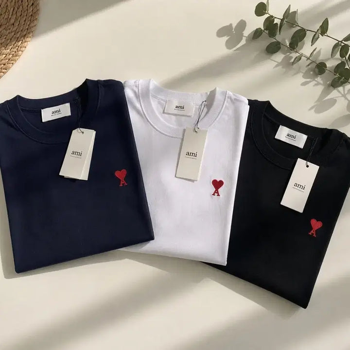 [BUNJANG] AMI Small Heart Short Sleeve T-Shirt / 아미 스몰 하트 반팔티 블랙/화이트/네이비