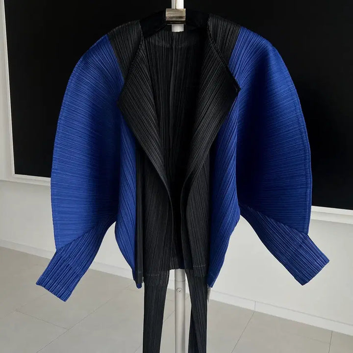 [BUNJANG] Pleats Please Issey Miyake Track Series Ribbon Tie Double Collar Cardigan / 21년 10월 플리츠플리즈 이중카라 타이 가디건