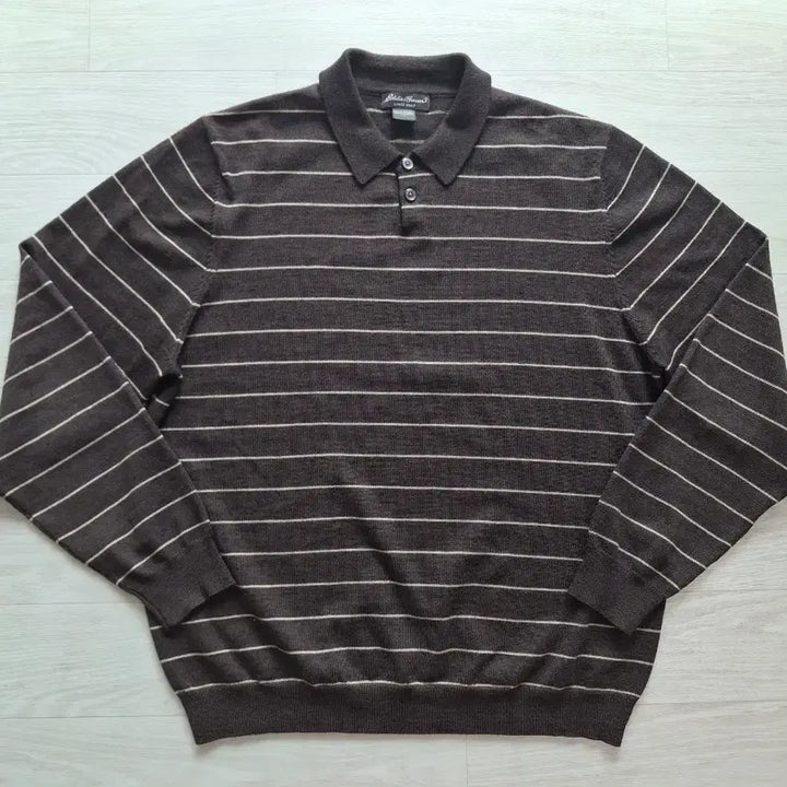 [BUNJANG] Eddie Bauer Merino Wool Polo Shirt - Brown / L)에디바우어 메리노울 폴로 셔츠 브라운