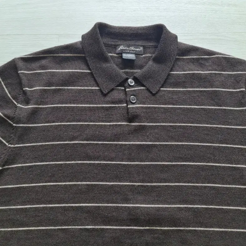 [BUNJANG] Eddie Bauer Merino Wool Polo Shirt - Brown / L)에디바우어 메리노울 폴로 셔츠 브라운