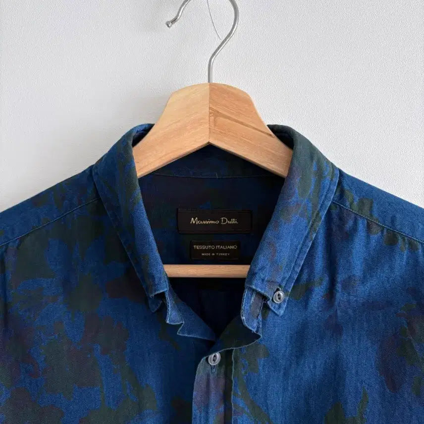 [BUNJANG] Massimo Dutti Blue Floral Shirt / 마시모두띠 블루 플로럴 셔츠