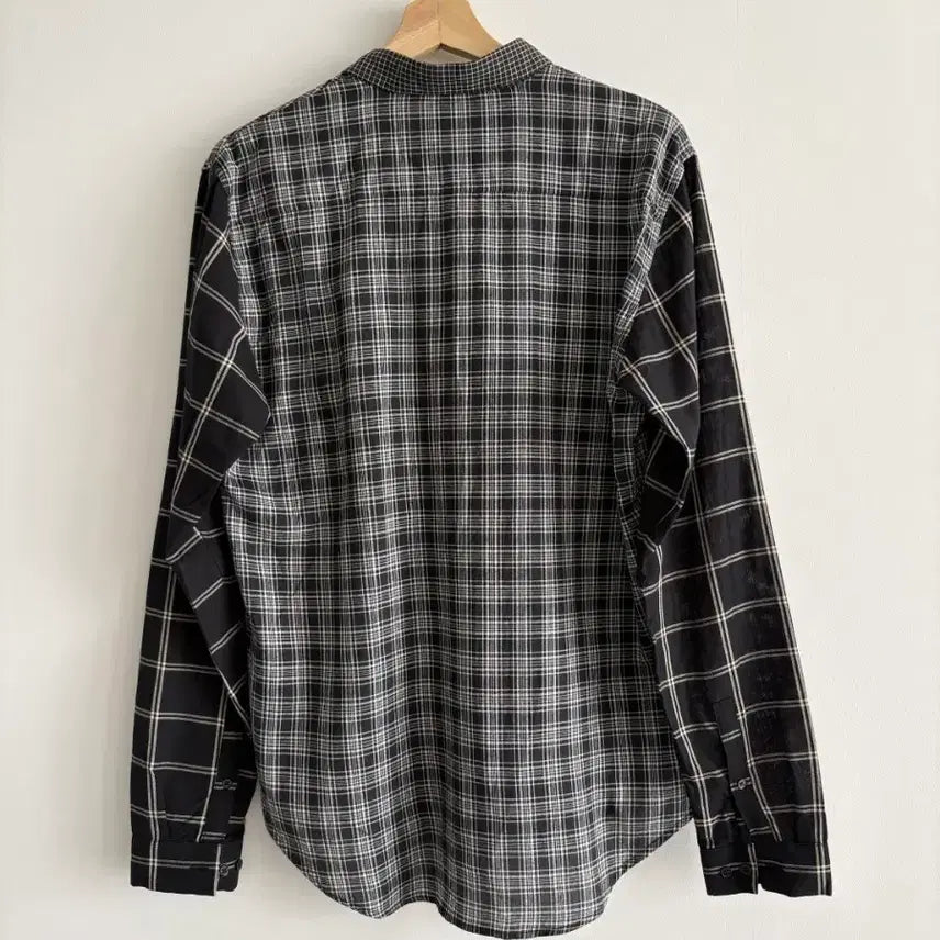 [BUNJANG] Sandro Fabric Mix Check Shirt / 산드로 페브릭 믹스 체크 셔츠
