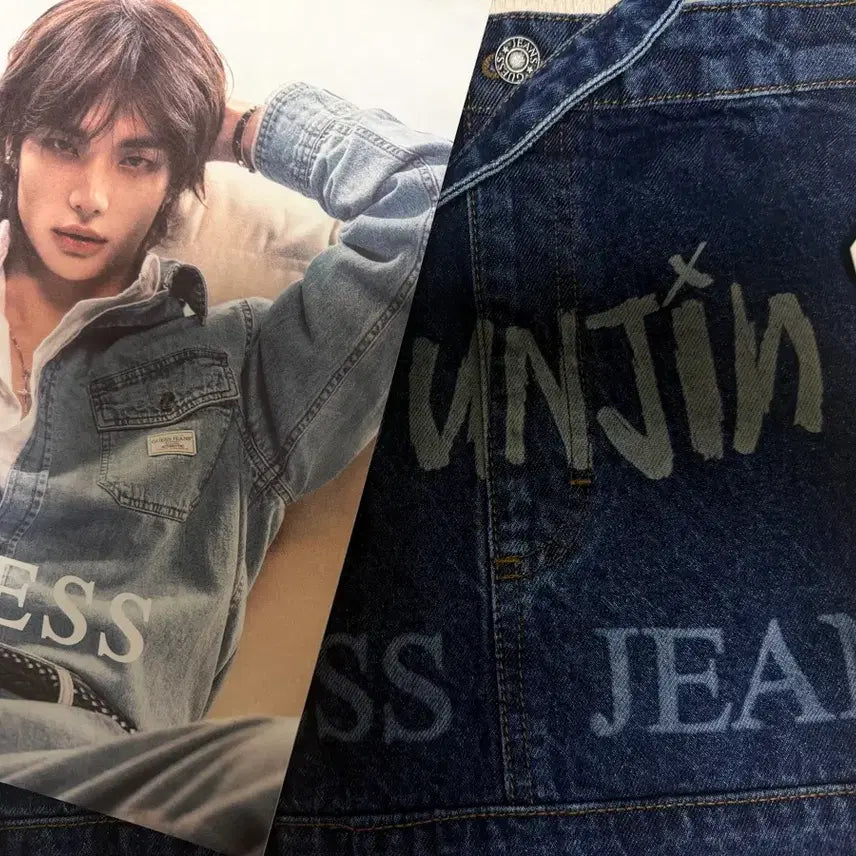 [BUNJANG] Guess x Hyunjin Denim Bag &amp; Photobook Set / 게스 팝업 현진 데님백, 화보집