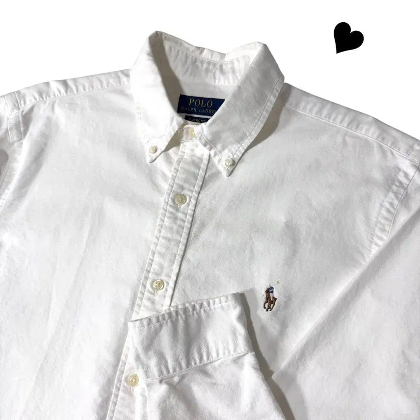 [BUNJANG] Polo White Oxford Shirt New QR Label / 신형 QR라벨 폴로 화이트 옥스퍼드 셔츠