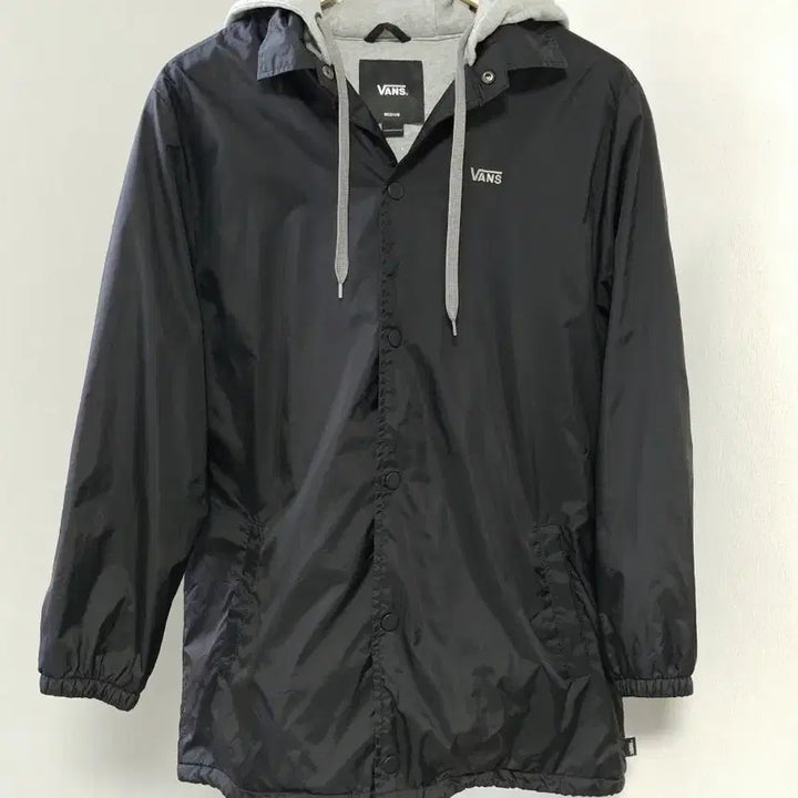 [BUNJANG] Vans Black Hooded Coach Jacket (M) / 반스(VANS) 정품 후드 코치 자켓 (블랙/M)