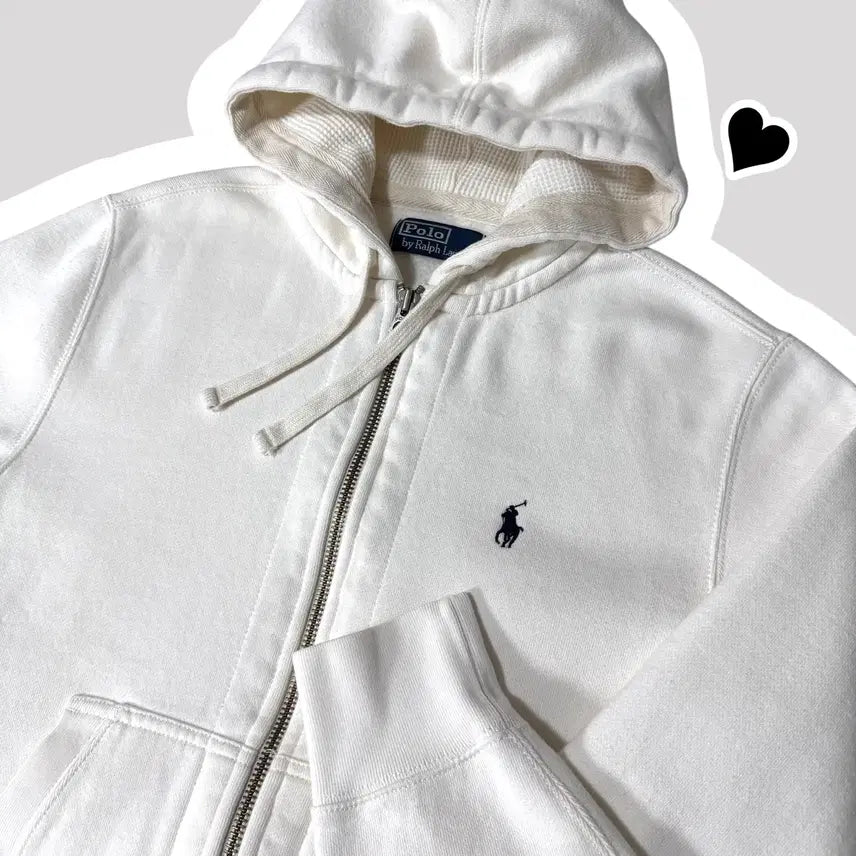 [BUNJANG] Polo Ralph Lauren Ivory Hoodie Zip-Up / 폴로 랄프로렌 아이보리 후드집업