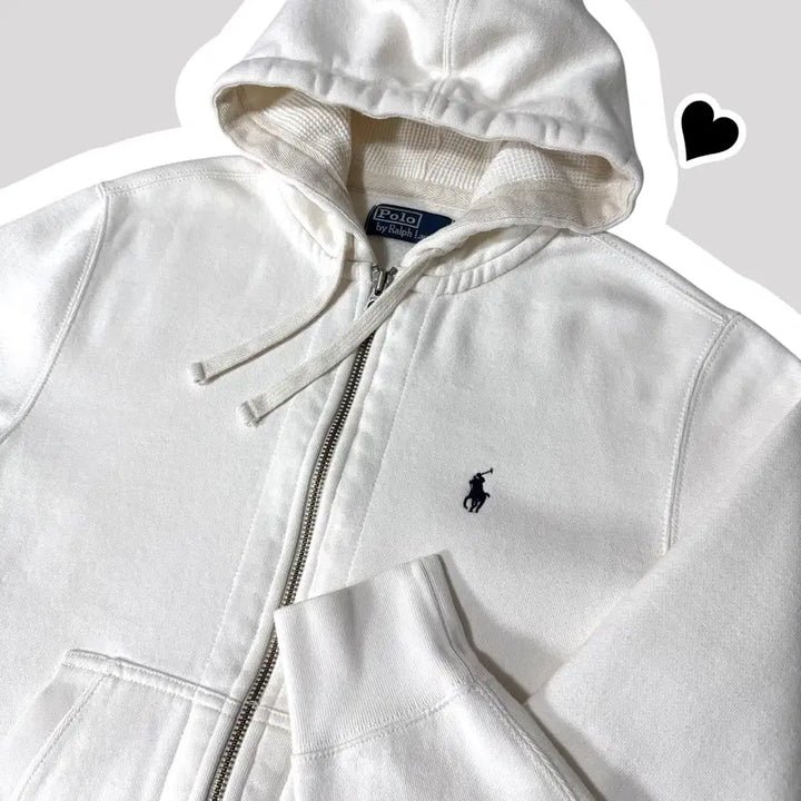 [BUNJANG] Polo Ralph Lauren Ivory Hoodie Zip-Up / 폴로 랄프로렌 아이보리 후드집업