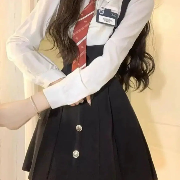 [BUNJANG] School Uniform Inspired Dress Set - Preppy, Y2K Style / 러브 다이브 청순 장원영 원피스셋업 졸사 제복 프레피룩 Y2K ses