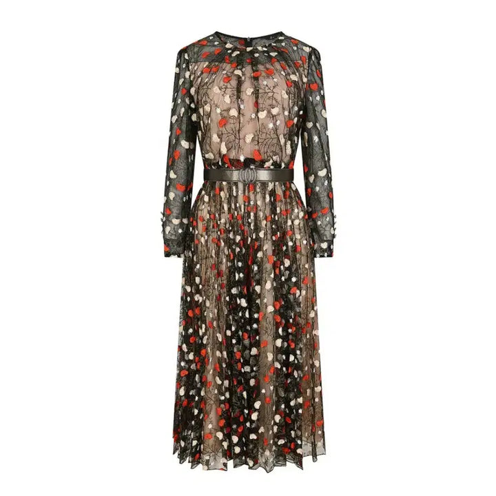 [BUNJANG] JIGOTT Sheer Floral Pleated Dress / JJ지고트(JIGOTT) 시스루 플로럴 플리츠원피스 55