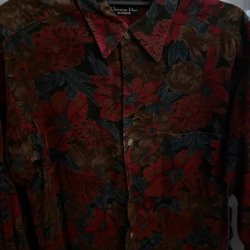 [BUNJANG] Christian Dior Flower Corduroy Shirt M / 크리스찬 디올 플라워 코듀로이 셔츠 M