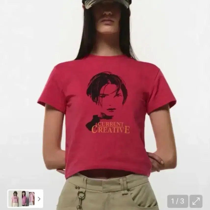 [BUNJANG] CURRENT Crop Printing T-Shirt / 커렌트 크롭 프린팅 티