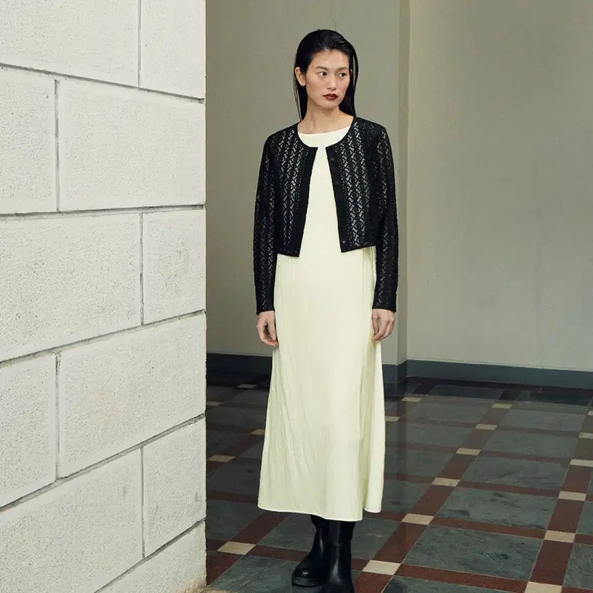 [BUNJANG] YUERE Sleeveless Ivory Long Dress Size 55 / 유에르(YUERE) 슬리브리스 아이보리 롱 원피스 55 새상품