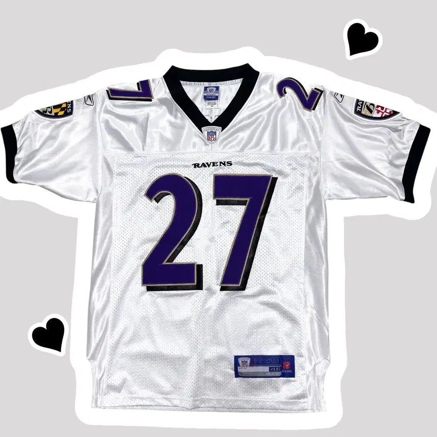 [BUNJANG] Reebok NFL Baltimore Ravens Rugby Shirt / 리복 NFL 볼티모어 레이븐스 유니폼 럭비티