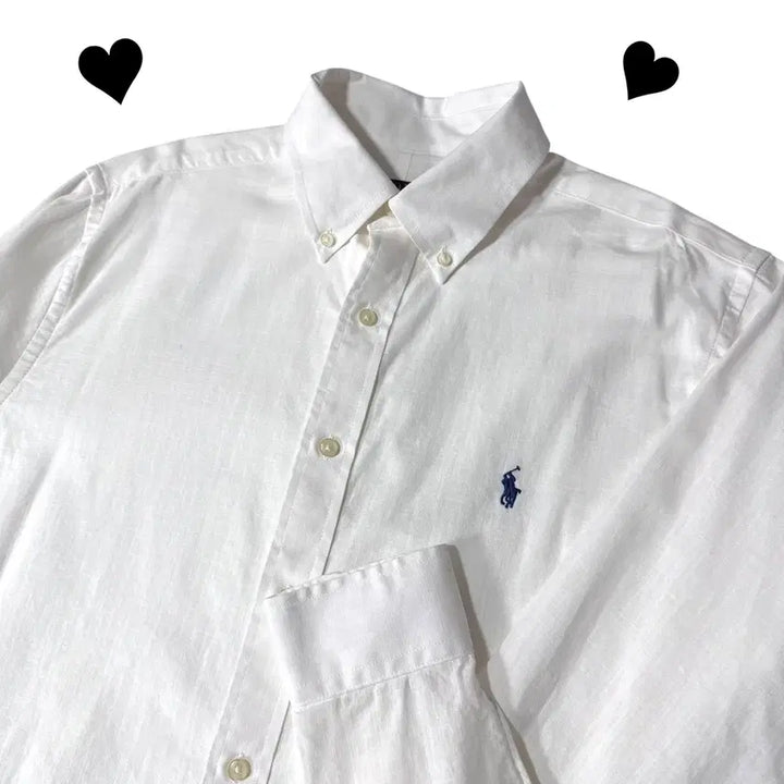 [BUNJANG] Polo Ralph Lauren White Linen Shirt / 신형 폴로 랄프로렌 화이트 린넨 셔츠