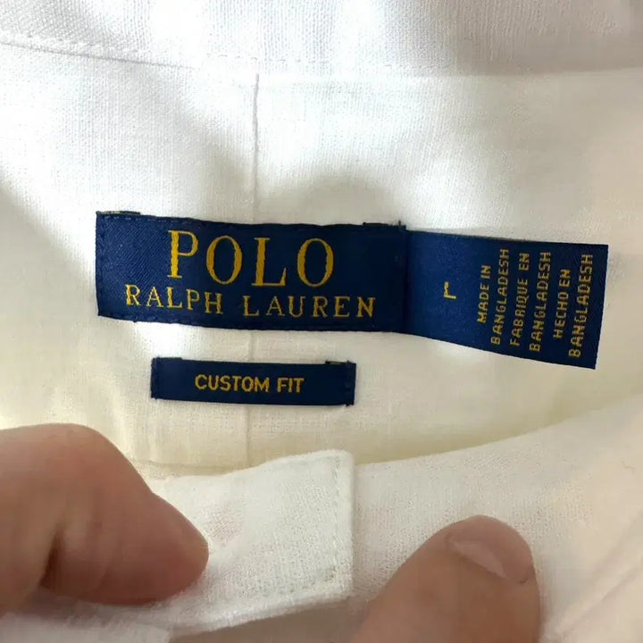 [BUNJANG] Polo Ralph Lauren White Linen Shirt / 신형 폴로 랄프로렌 화이트 린넨 셔츠