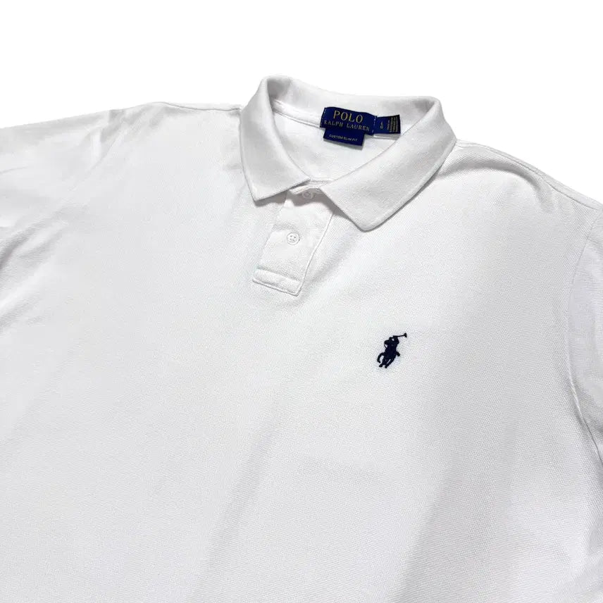 [BUNJANG] Polo Ralph Lauren New Model White Short Sleeve Polo Shirt / 신형 폴로 랄프로렌 화이트 반팔카라티