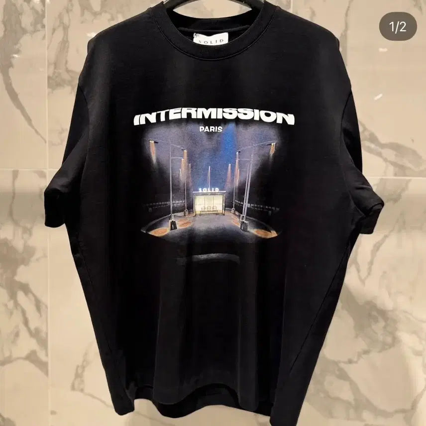 [BUNJANG] Solid Homme Intermission Paris Short Sleeve T-Shirt Size 52 / [52] 솔리드옴므 인터미션 파리 반팔 솔옴