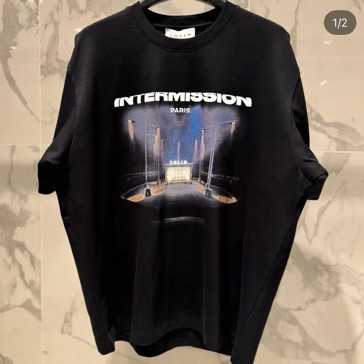 [BUNJANG] Solid Homme Intermission Paris Short Sleeve T-Shirt Size 52 / [52] 솔리드옴므 인터미션 파리 반팔 솔옴
