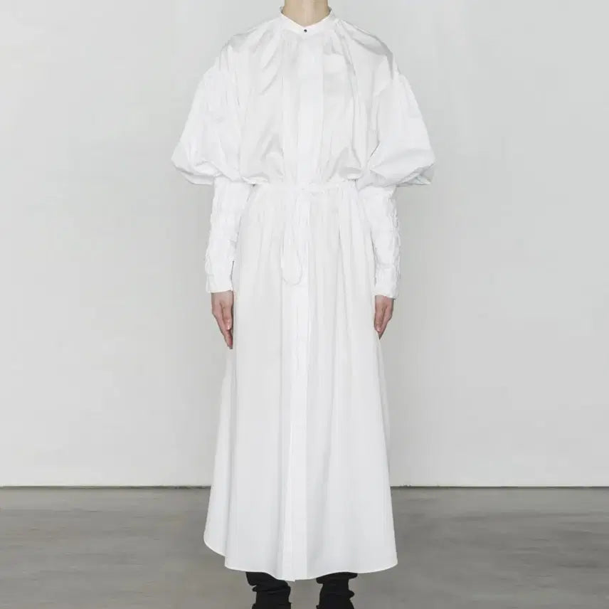 [BUNJANG] HYKE Balloon Sleeve Shirt Dress / 하이크(HYKE) 벌룬소매 셔츠원피스 55-66 새상품