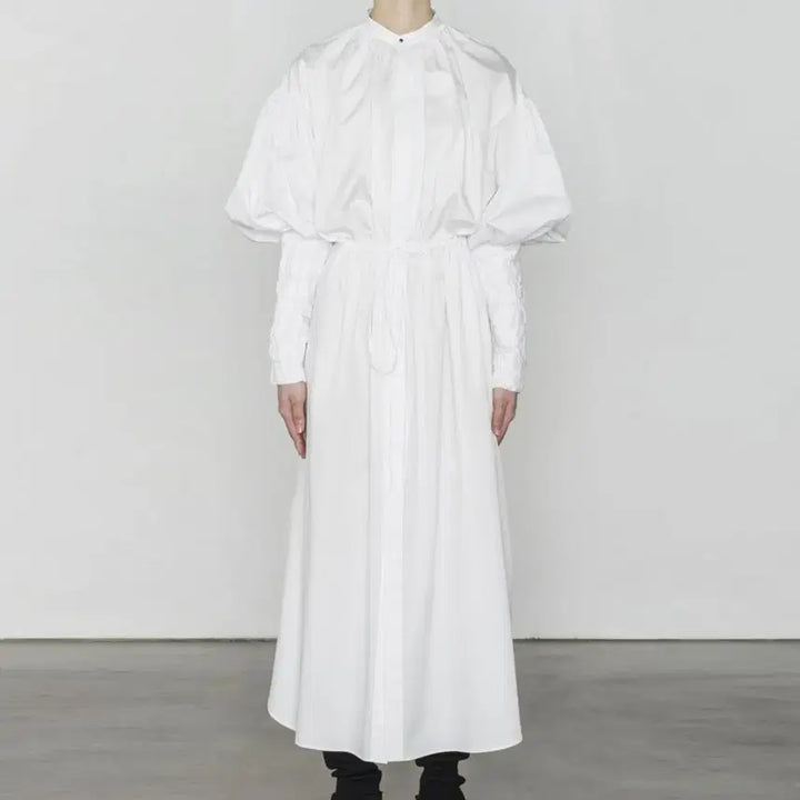 [BUNJANG] HYKE Balloon Sleeve Shirt Dress / 하이크(HYKE) 벌룬소매 셔츠원피스 55-66 새상품