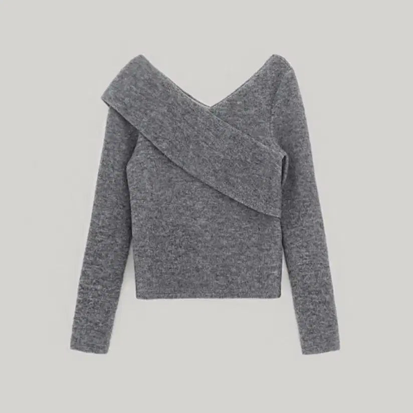 [BUNJANG] Elborn Venice V-Neck Knit Top Melange Grey / ELBORN 엘보른 베니스 브이넥 니트탑 멜란지 그레이 34