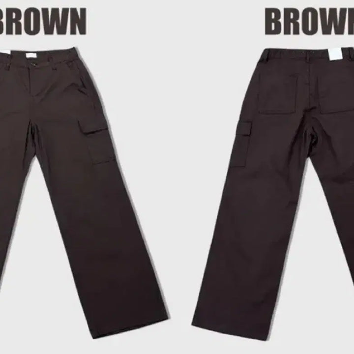 [BUNJANG] Avely Girls Chic Straight Cargo Cotton Pants Brown / 에이블리 걸즈 시크 스트레이트 카고 코튼 팬츠 브라운