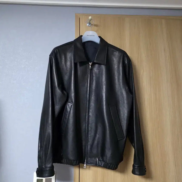 [BUNJANG] SEW Leather Blouson Black Size 2 / SEW 레더 블루종 블랙 2사이즈