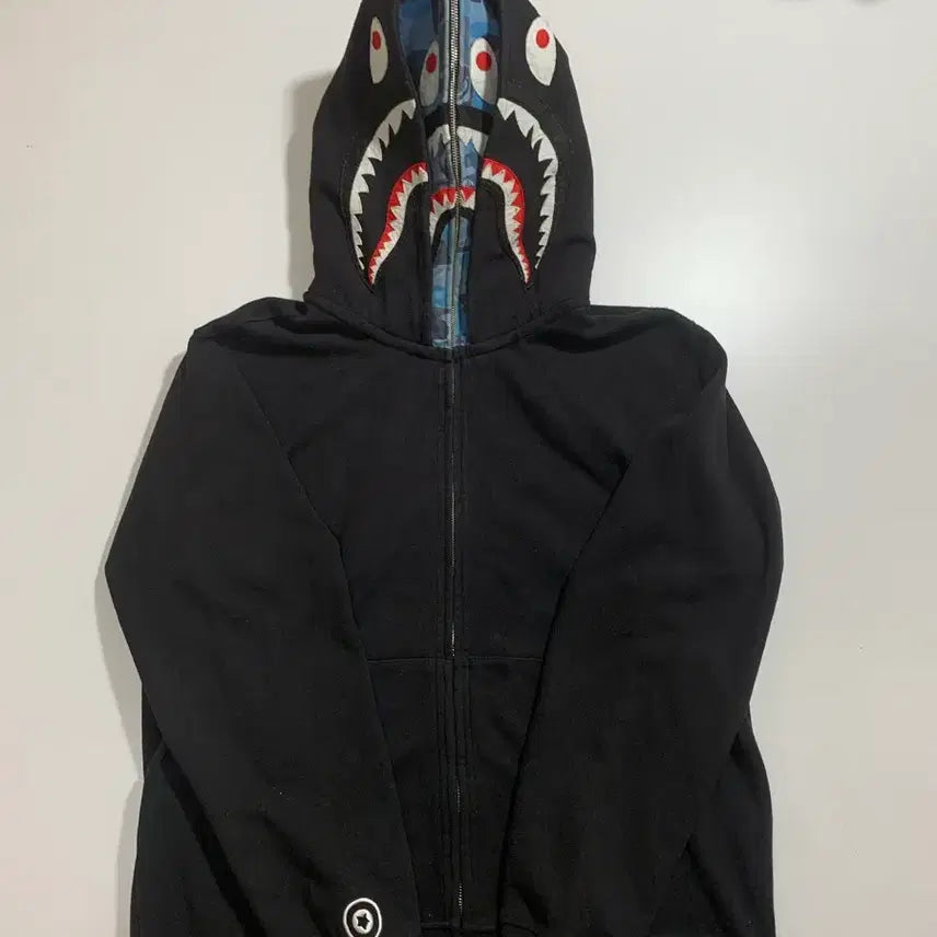 [BUNJANG] BAPE Shark Full Zip Hoodie Black XL / BAPE 베이프 샤크 블랙 후드집업
