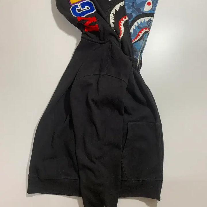 [BUNJANG] BAPE Shark Full Zip Hoodie Black XL / BAPE 베이프 샤크 블랙 후드집업
