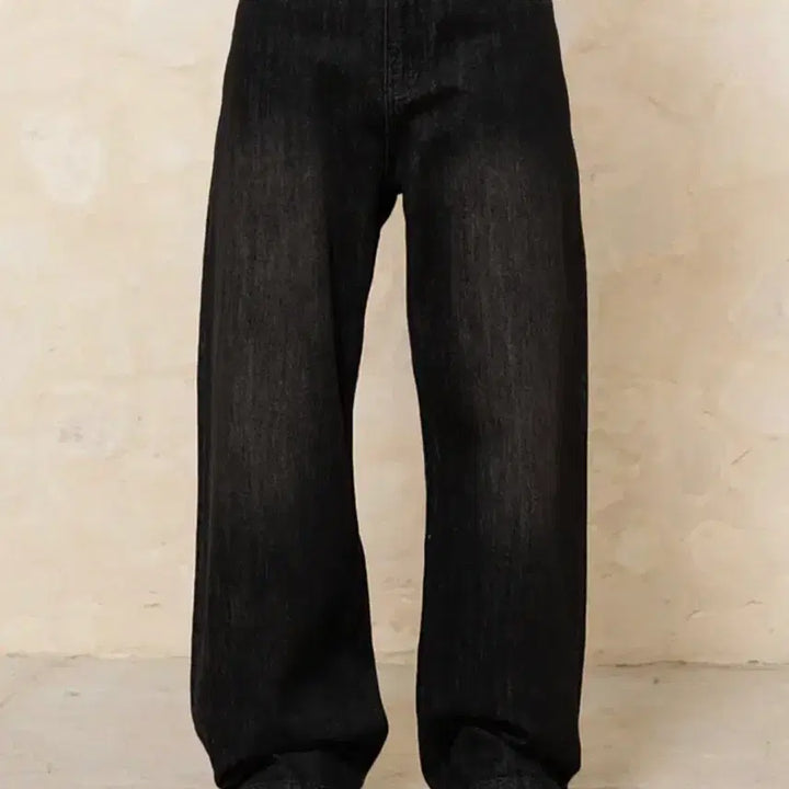 [BUNJANG] Begin202 Wide Semi-Flare Denim Pants - Brushed Black / [2] 비긴202 와이드 세미 플레어 데님 팬츠 브러쉬드 블랙