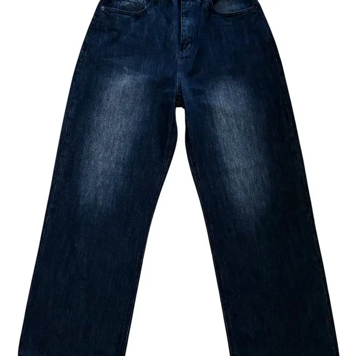 [BUNJANG] Begin202 Wide Semi-Flare Denim Pants - Brushed Black / [2] 비긴202 와이드 세미 플레어 데님 팬츠 브러쉬드 블랙