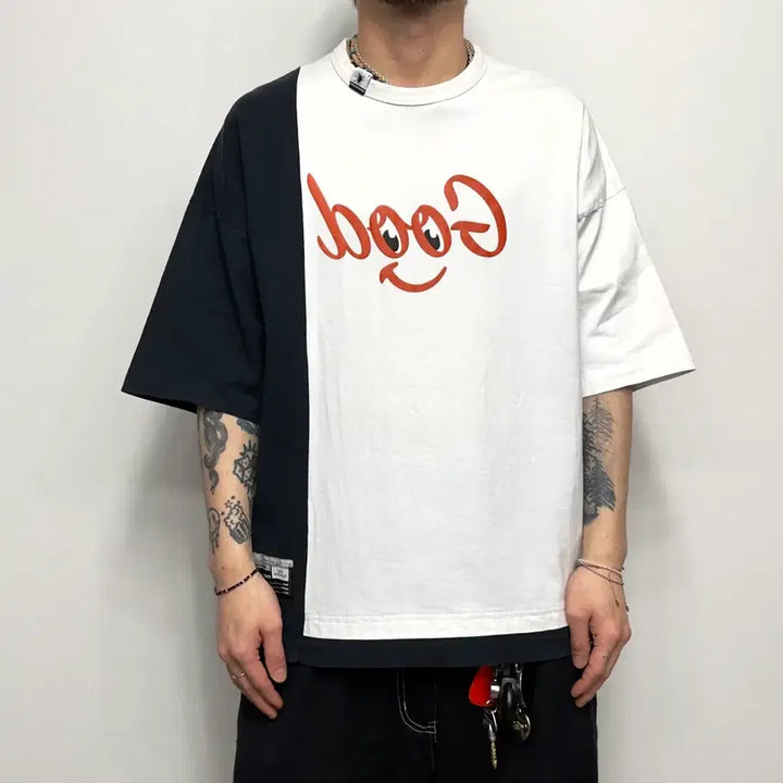 [BUNJANG] Mihara Yasuhiro x GU Layered Short Sleeve T-Shirt / 미하라야스히로 X Gu Good 레이어드 반팔티셔츠