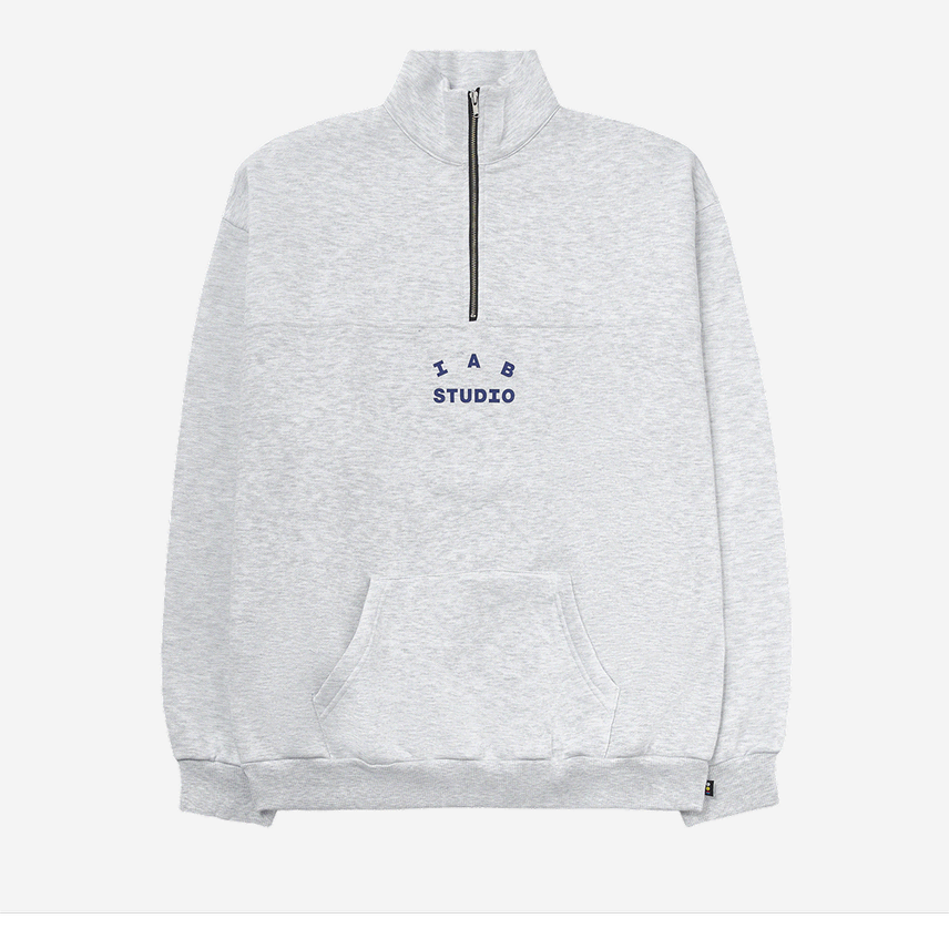 [BUNJANG] IAB STUDIO Half Zip Pullover Light Grey XL / 아이앱 스튜디오(IAB STUDIO) 하프 집 풀오버 라이트 그레이 XL