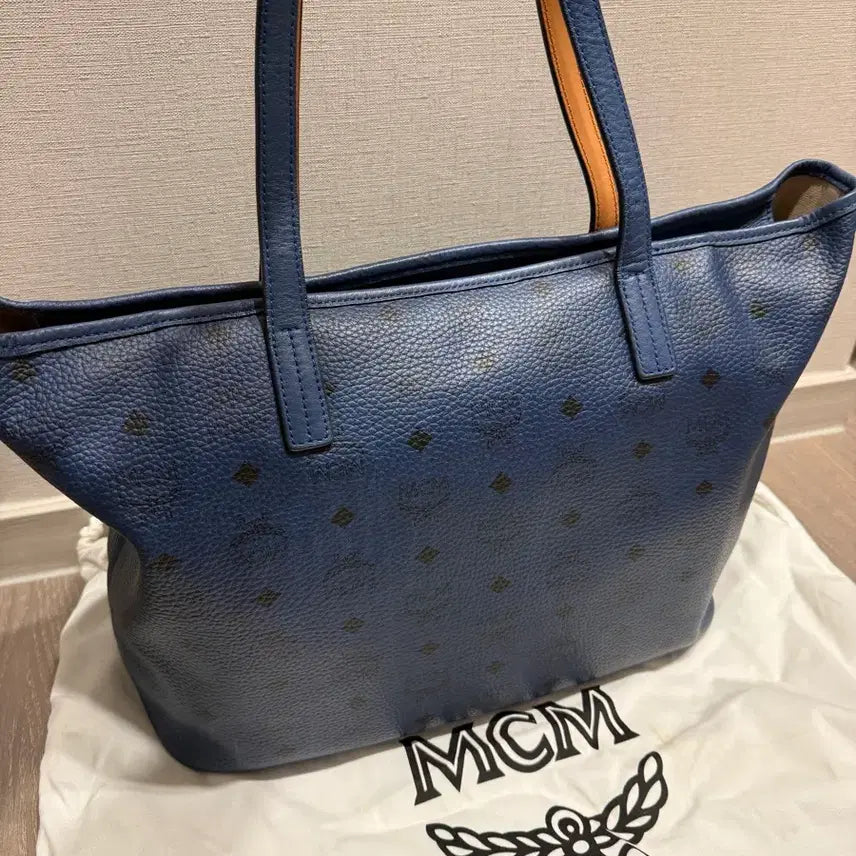 [BUNJANG] MCM Blue Logo Shopper Tote Bag / MCM 블루 로고 쇼퍼백 토트백
