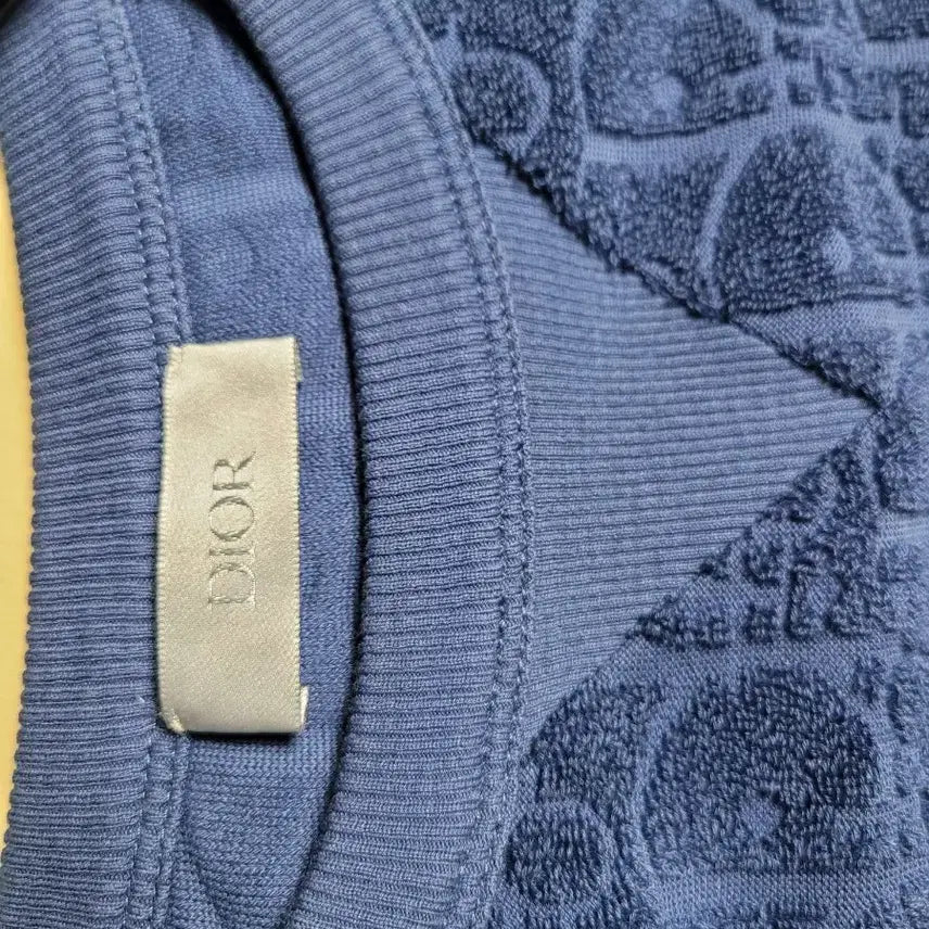 [BUNJANG] Dior Oblique Terry T-shirt Navy M / 디올 오블리크 테리반팔 네이비 M