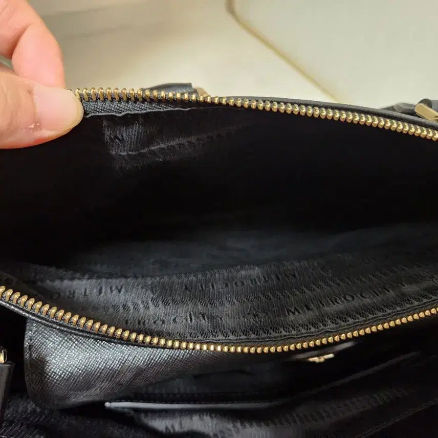 [BUNJANG] Metroc City Black Leather Tote Shoulder Bag / 메트로시티 블랙 토트백 숄더백
