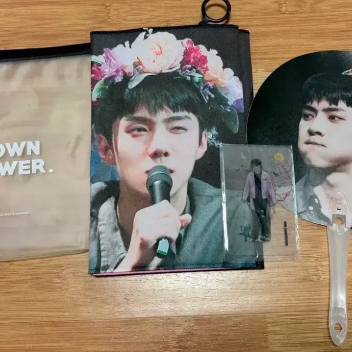 [BUNJANG] EXO Sehun Iridescent Slogan Fan Set / 엑소 exo 세훈 이리디센트 슬로건 부채