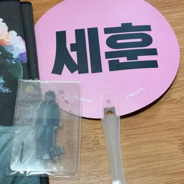 [BUNJANG] EXO Sehun Iridescent Slogan Fan Set / 엑소 exo 세훈 이리디센트 슬로건 부채