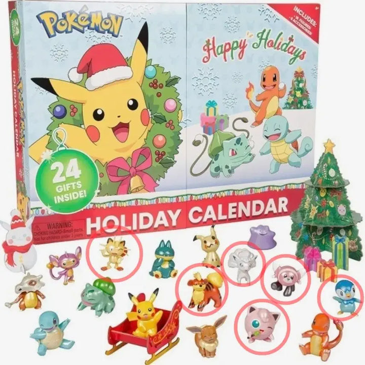 [BUNJANG] Pokemon Holiday Calendar Figure Bundle Set / 포켓몬스터 포켓몬 홀리데이 캘린더 피규어 6개 일괄