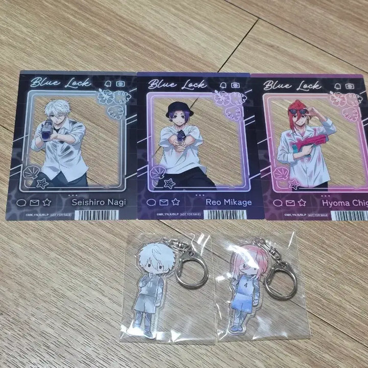 [BUNJANG] Blue Lock Nagi, Reo, Chigiri Acrylic Keychain &amp; Transparent Photocard Bundle Set / [일괄] 블루록 나기, 레오, 치기리 키링/투명포카