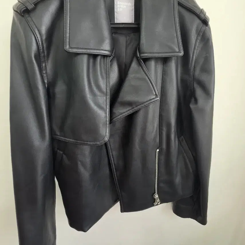 [BUNJANG] 8seconds Black Leather Rider Jacket / 8세컨즈 블랙 레더 라이더 자켓