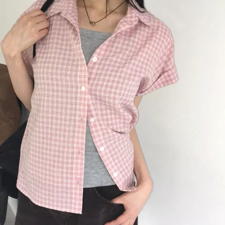 [BUNJANG] WONDER WONDER Nonch Ncheon Vintage Seersucker Slim Check Shirt / 미착용)원더원더 논션 빈티지 시어서커 슬림 체크 셔츠