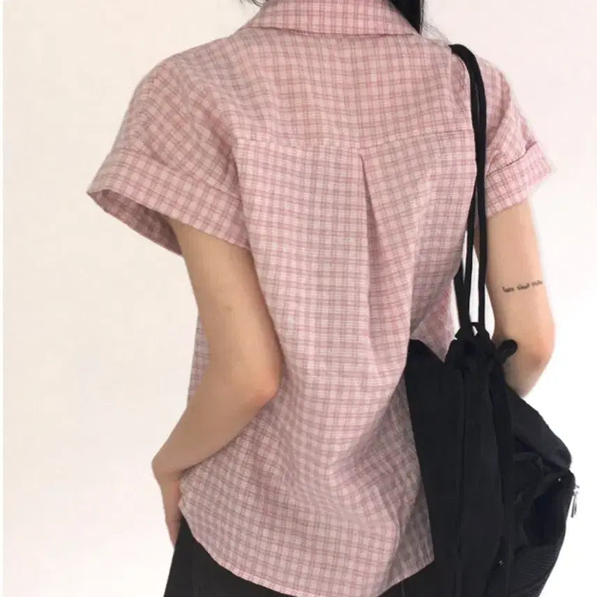 [BUNJANG] WONDER WONDER Nonch Ncheon Vintage Seersucker Slim Check Shirt / 미착용)원더원더 논션 빈티지 시어서커 슬림 체크 셔츠