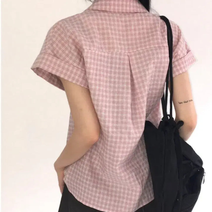 [BUNJANG] WONDER WONDER Nonch Ncheon Vintage Seersucker Slim Check Shirt / 미착용)원더원더 논션 빈티지 시어서커 슬림 체크 셔츠
