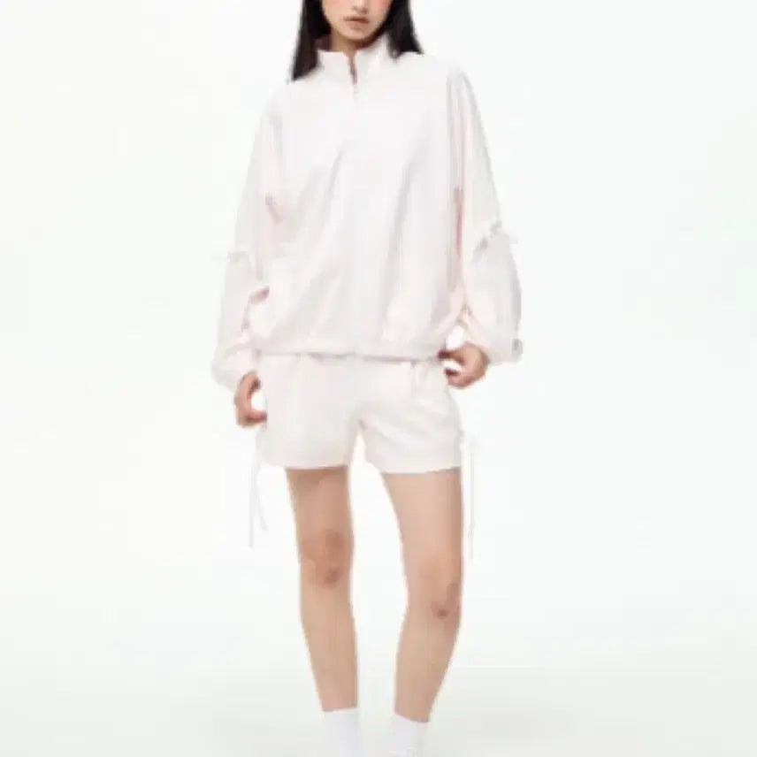 [BUNJANG] NERDY NDY Ribbon Tie Track Top &amp; Pants Set Pale Pink / 널디 NDY 리본 타이 트랙 탑, 팬츠 세트 페일핑크