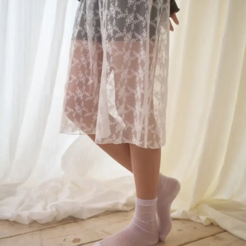 [BUNJANG] Mango Many Please Sham Lace Skirt White / 망고매니플리즈 샴 레이스 스커트