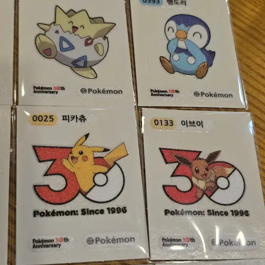 [BUNJANG] Pokemon 30th Anniversary 8-Type Sticker Bundle Set (Pikachu/Eevee/Suicune) / 수정본) 포켓몬 30주년 띠부씰 9종 일괄 (중복X/피카츄/이브이 등)