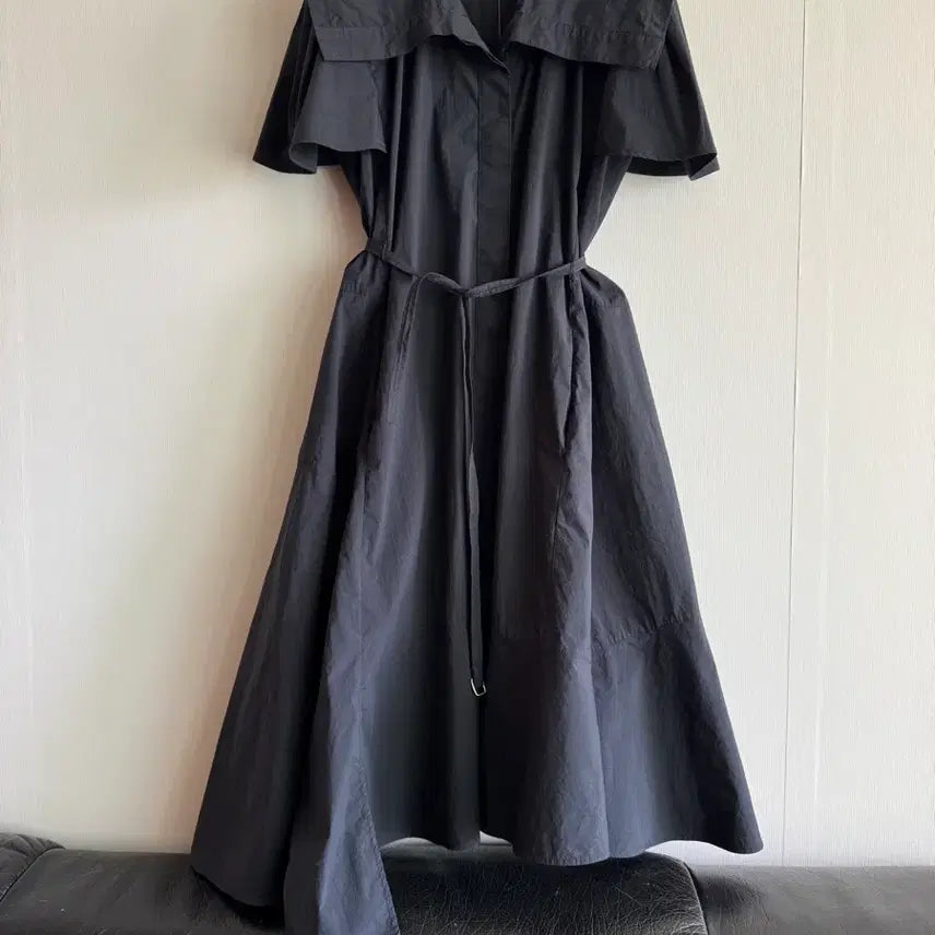 [BUNJANG] System Big Collar Belt Dress / 시스템 빅카라 벨트 원피스