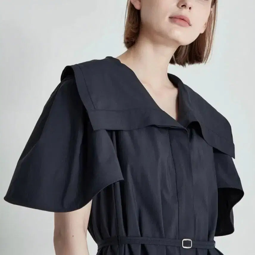 [BUNJANG] System Big Collar Belt Dress / 시스템 빅카라 벨트 원피스